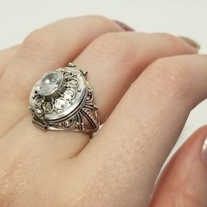 Poison Locket Cubic Zirconia Bali Ring Size 6
